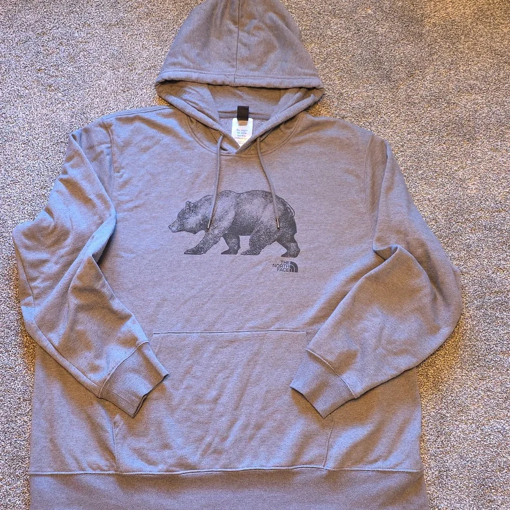 The North Face Men's Gray Bear Logo Pullover Hoodie